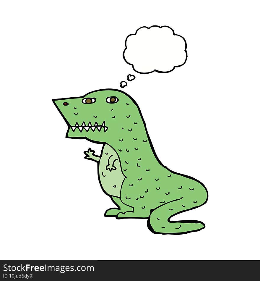 cartoon dinosaur with thought bubble