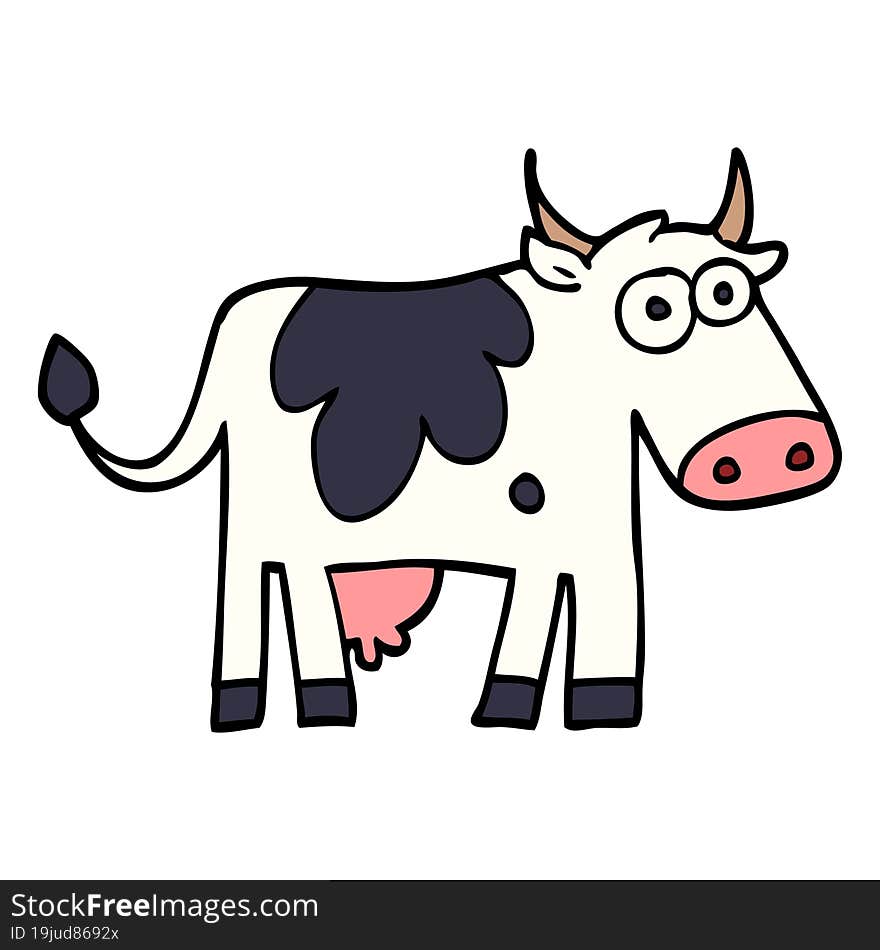 cartoon doodle farm cow