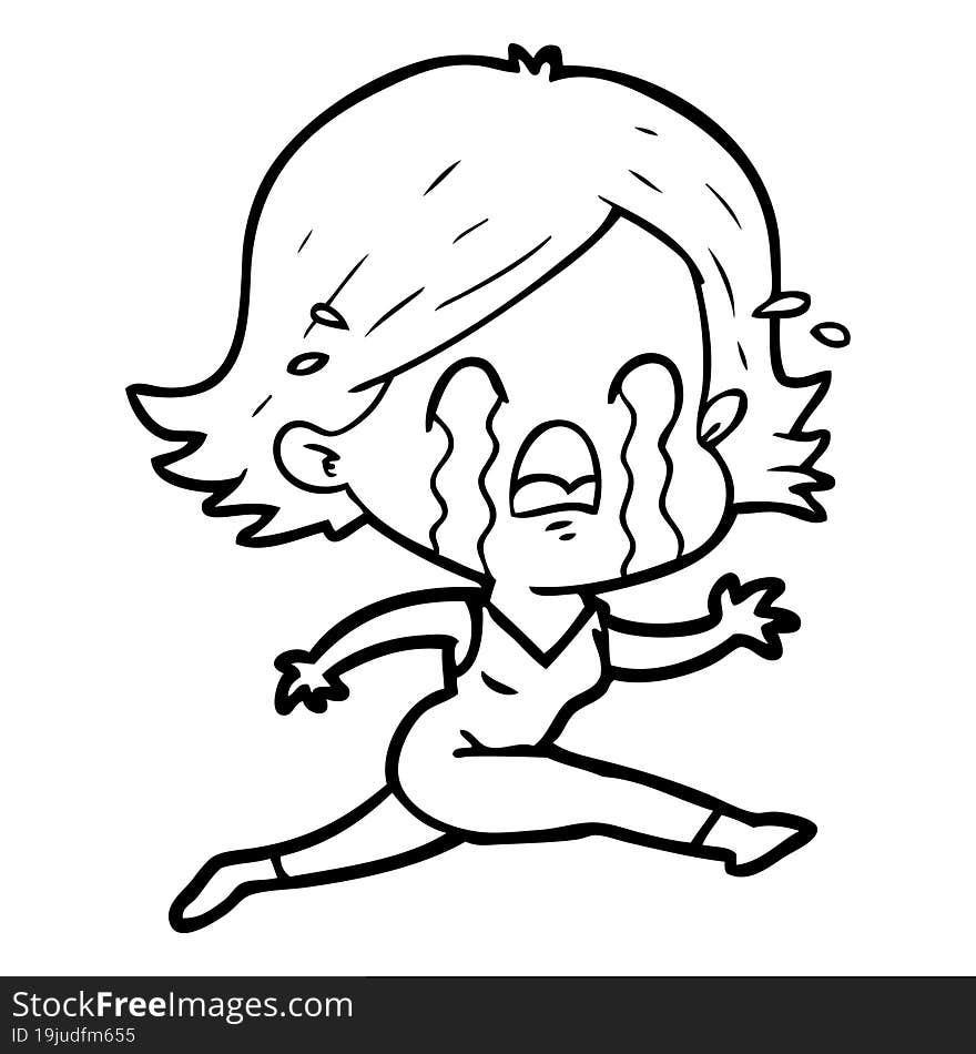 cartoon woman crying. cartoon woman crying