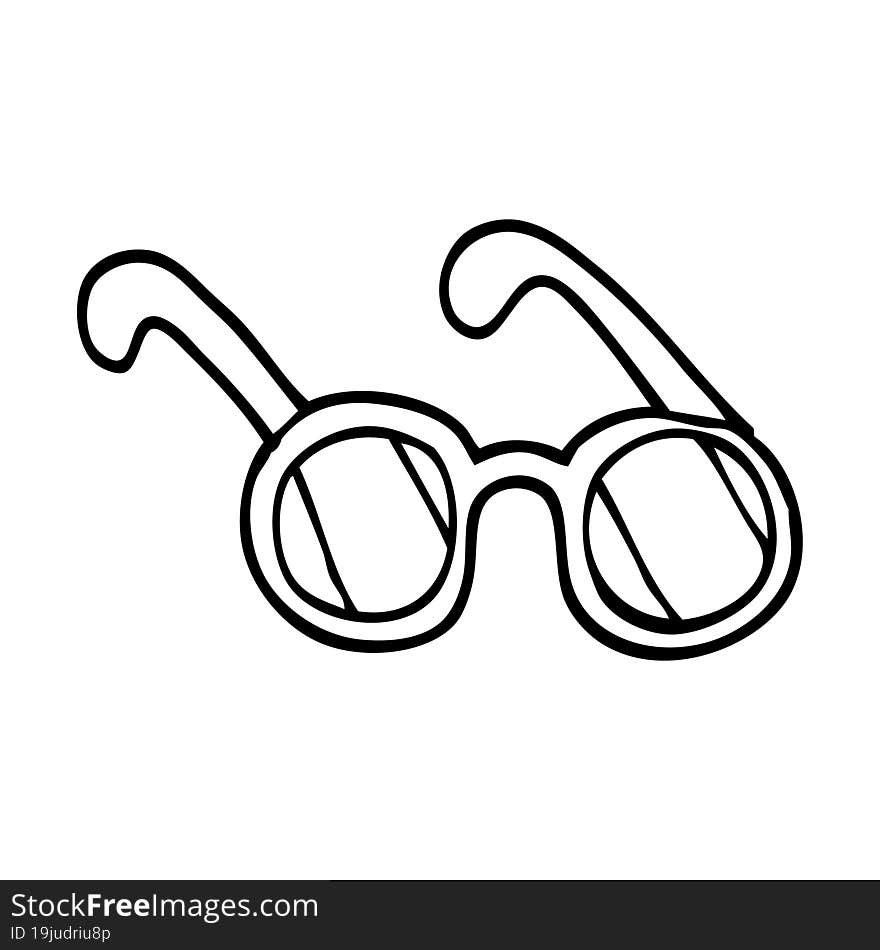 line drawing cartoon sun glasses