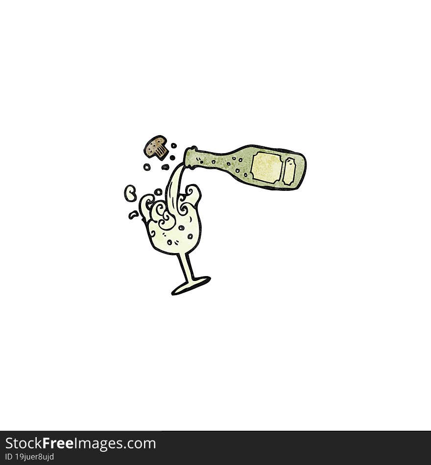 Cartoon Pouring Champagne