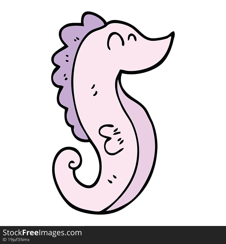 cartoon doodle sea horse