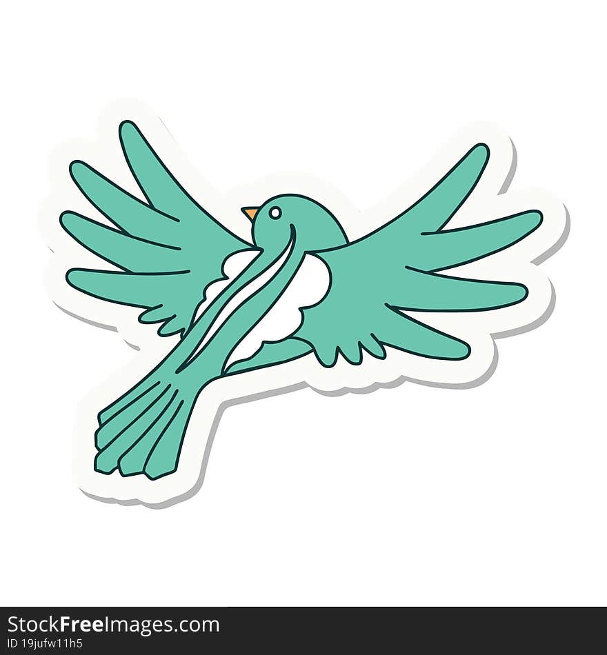 tattoo style sticker of a flying bird