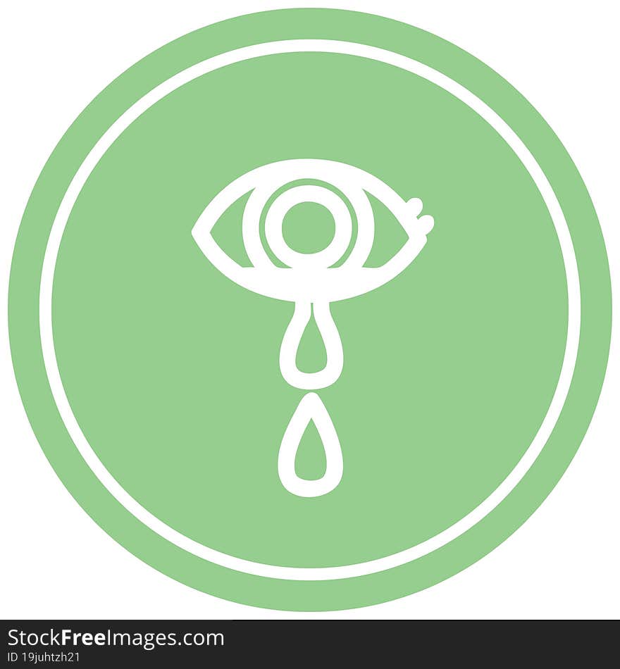 crying eye circular icon