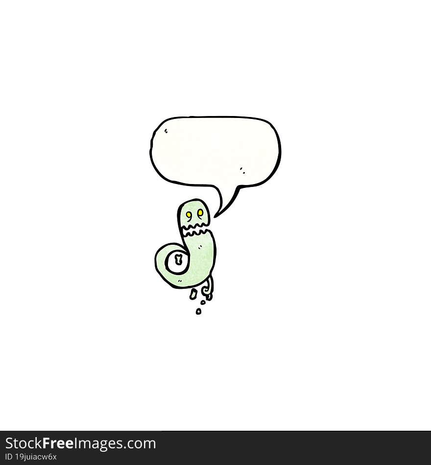 ghost with speech bubble cartoon