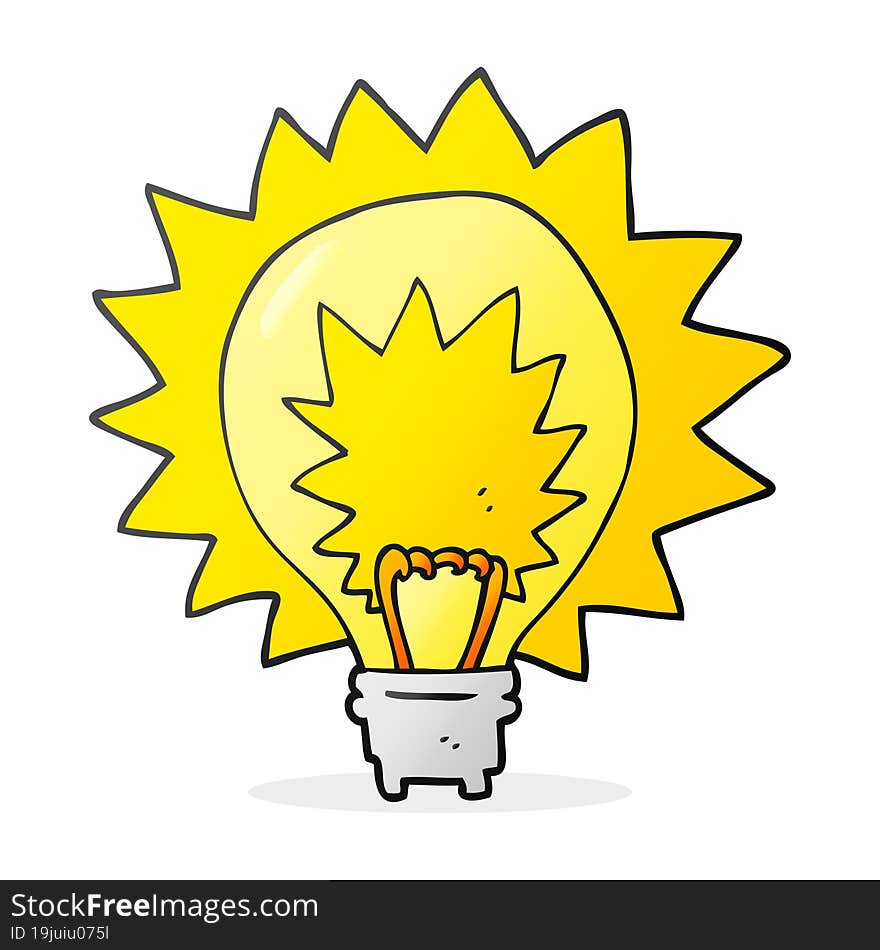 cartoon light bulb shining