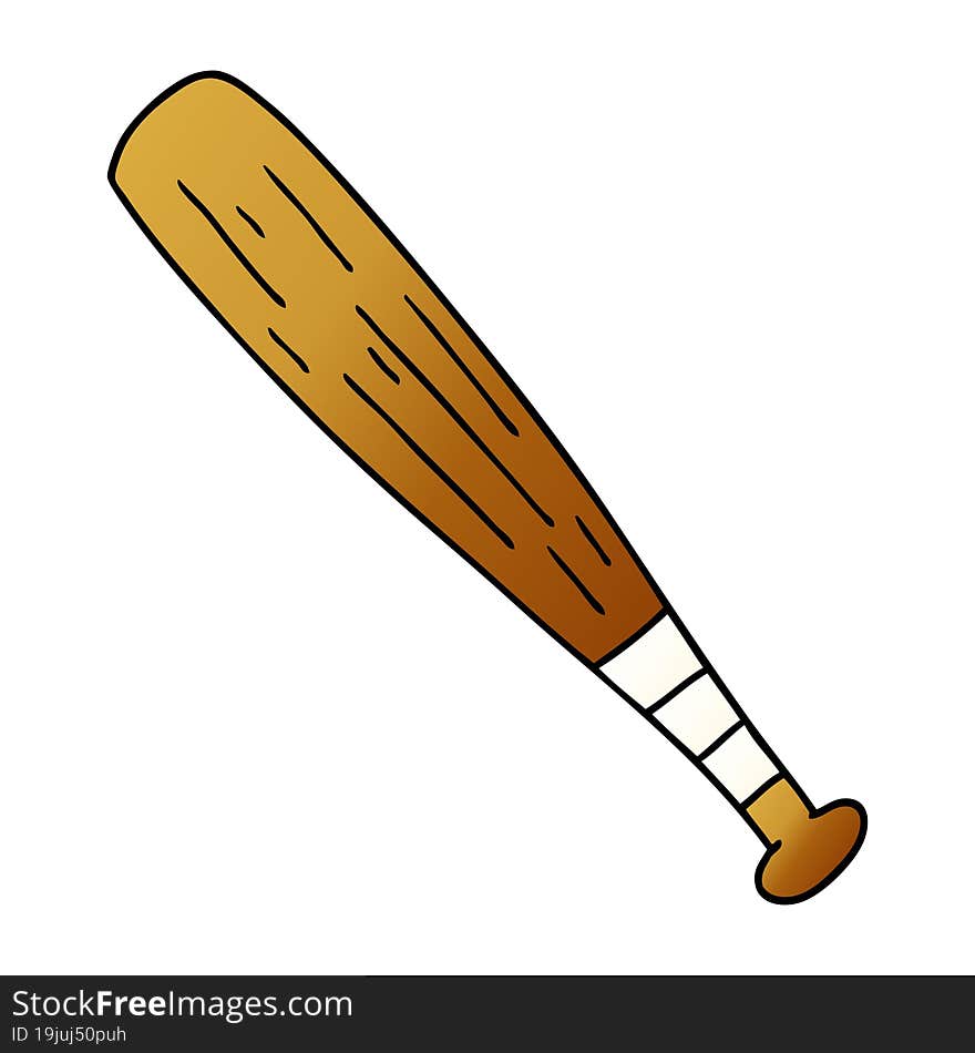 Gradient Cartoon Doodle Of A Baseball Bat