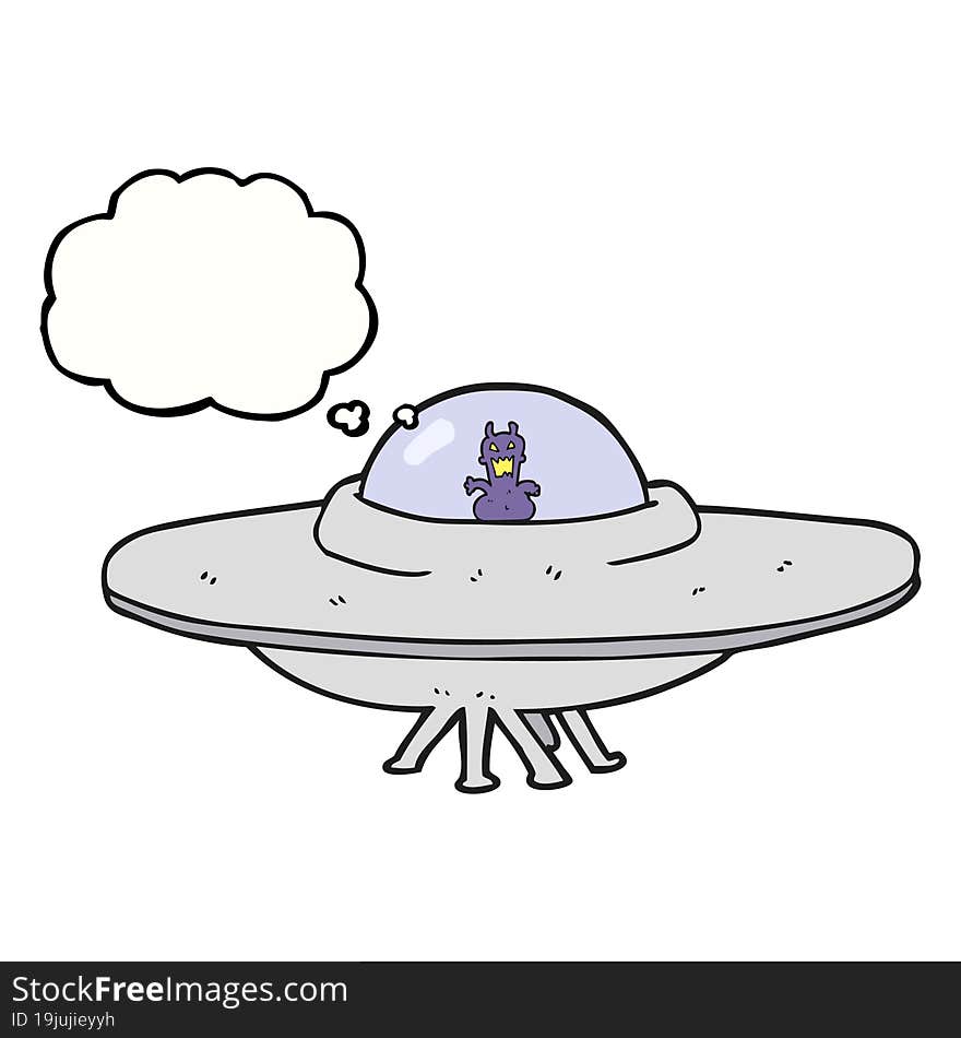 Thought Bubble Cartoon UFO