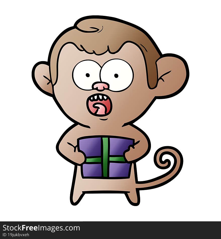 cartoon shocked monkey. cartoon shocked monkey