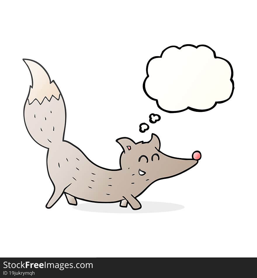 thought bubble cartoon little wolf