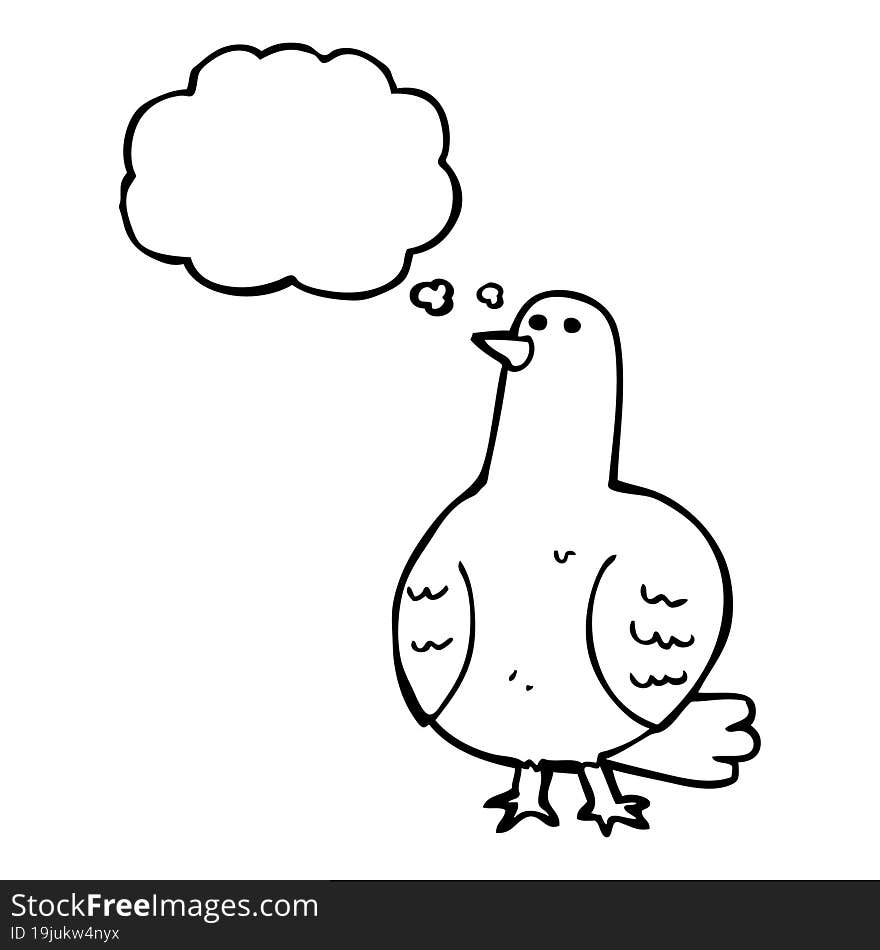 Thought Bubble Cartoon Bird