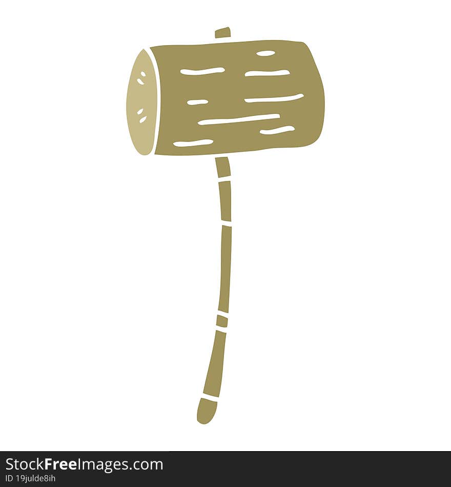 Cartoon Doodle Wood Mallet