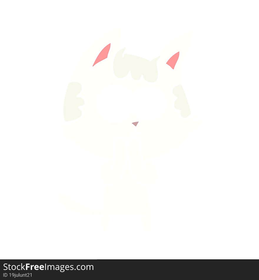 happy flat color style cartoon cat