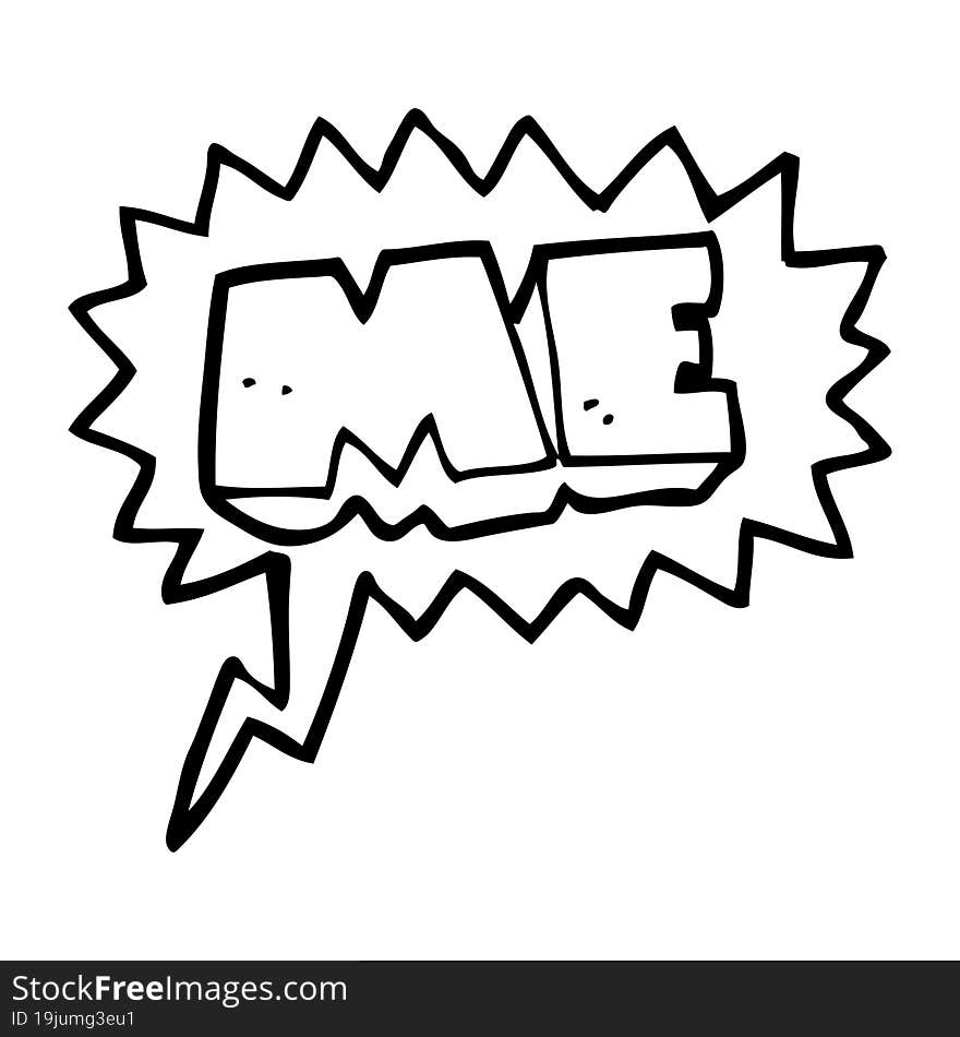 speech bubble cartoon ME symbol