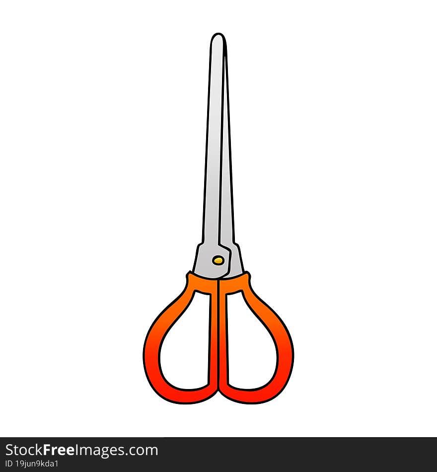 Quirky Gradient Shaded Cartoon Scissors