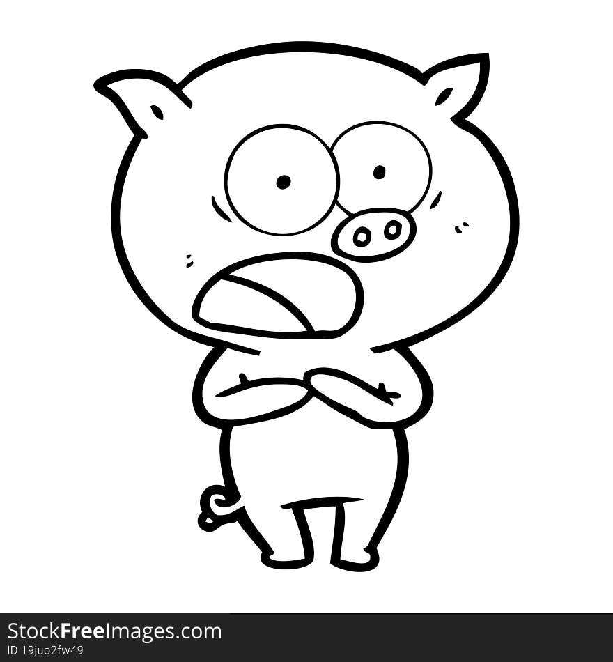 cartoon pig shouting. cartoon pig shouting