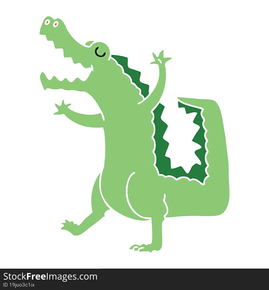 Quirky Hand Drawn Cartoon Crocodile