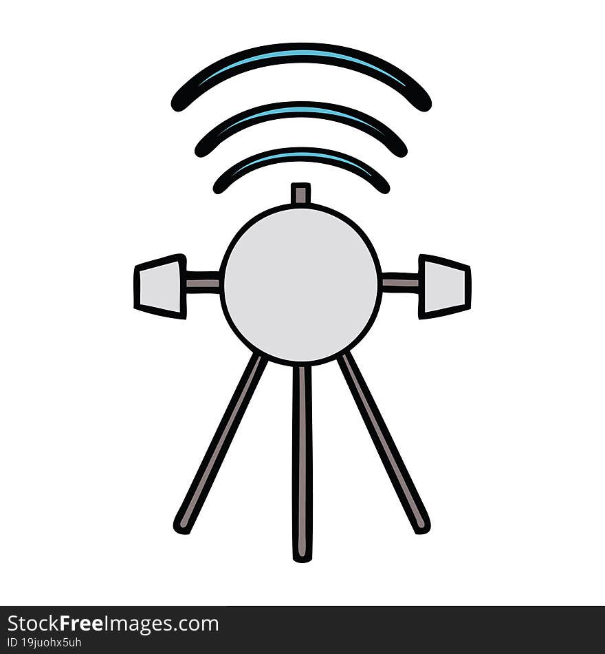 cute cartoon of a satellite. cute cartoon of a satellite