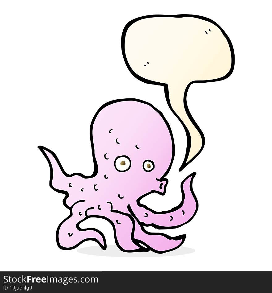 cartoon octopus with speech bubble