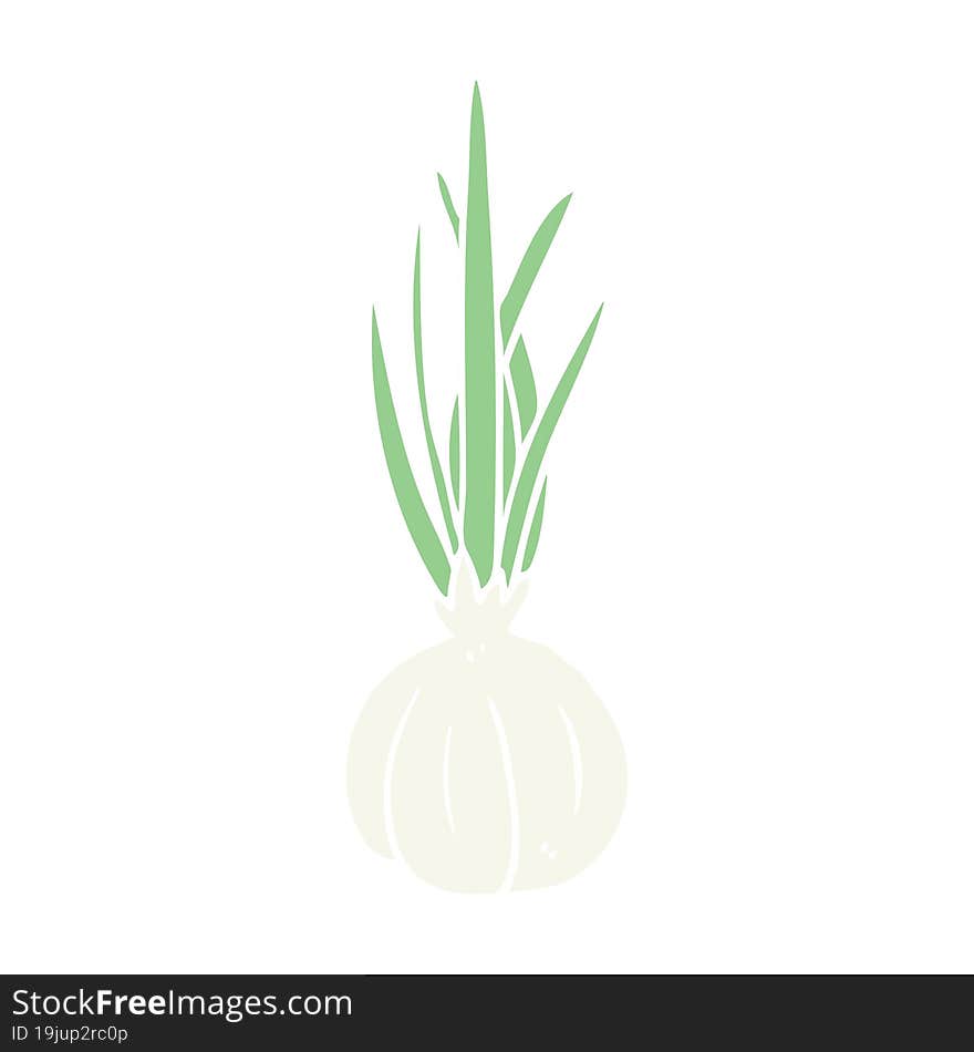 flat color style cartoon garlic bulb