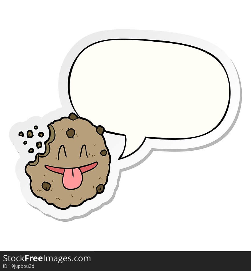 cartoon cookie and speech bubble sticker