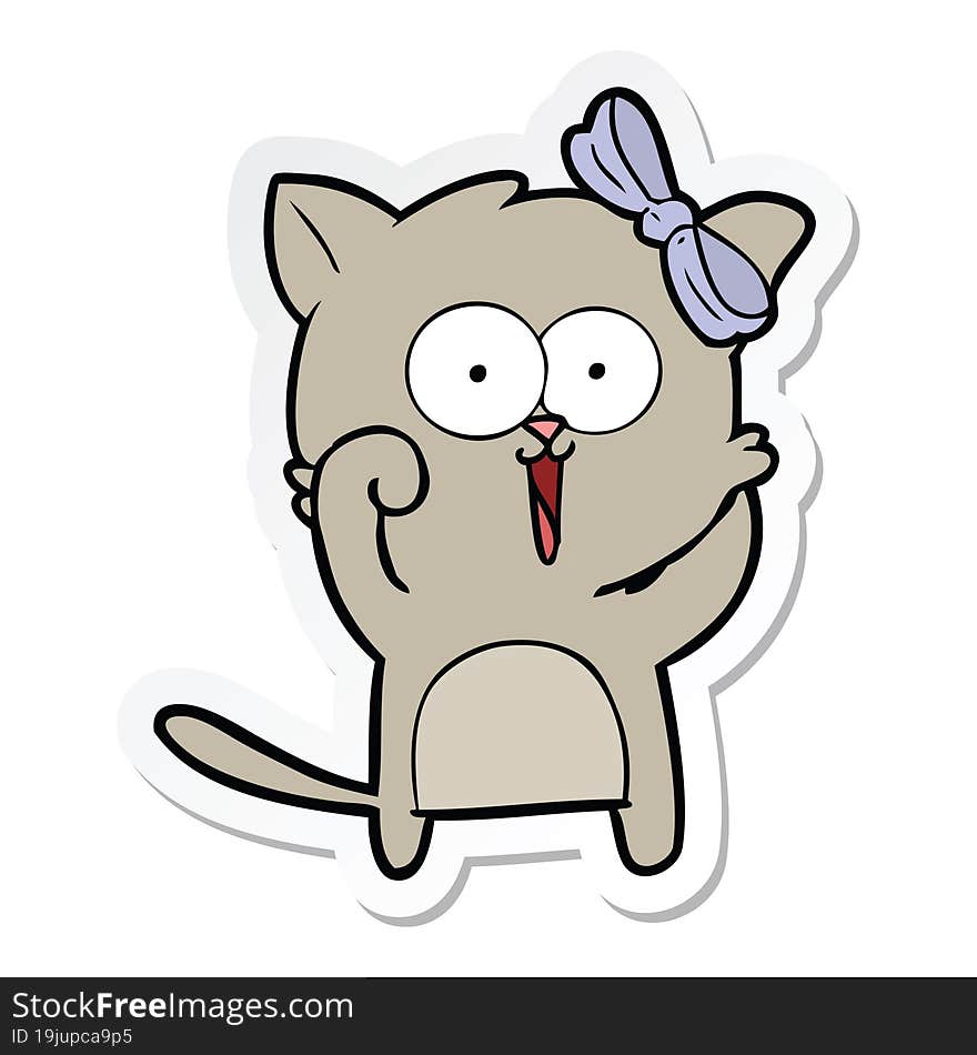 Sticker Of A Cartoon Cat