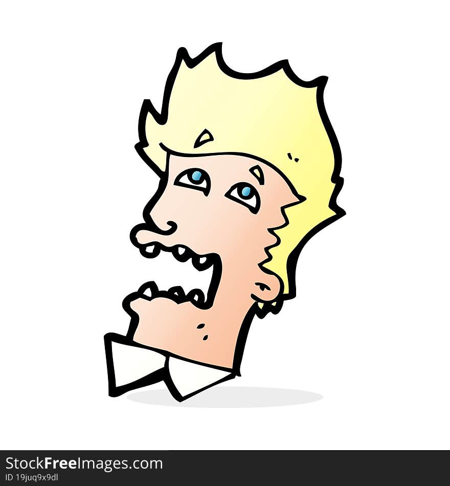 cartoon frightened man