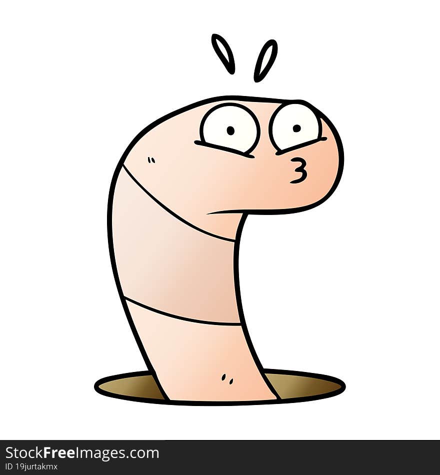 cartoon surprised worm. cartoon surprised worm