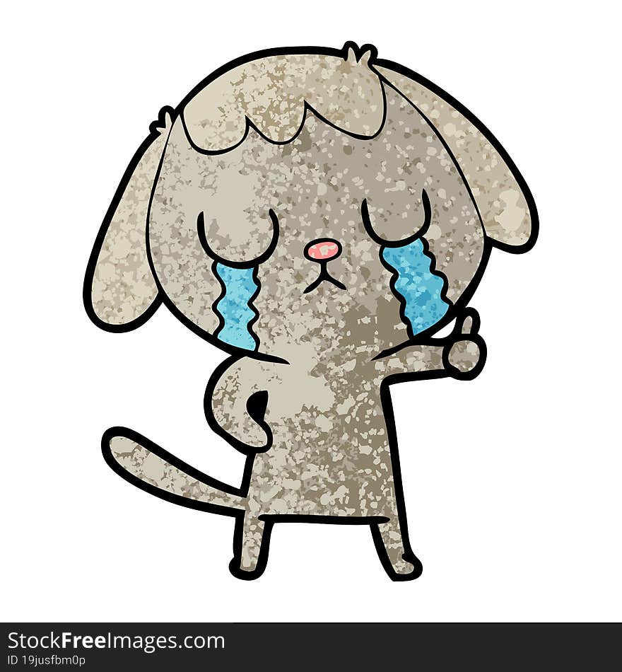 cute cartoon dog crying. cute cartoon dog crying