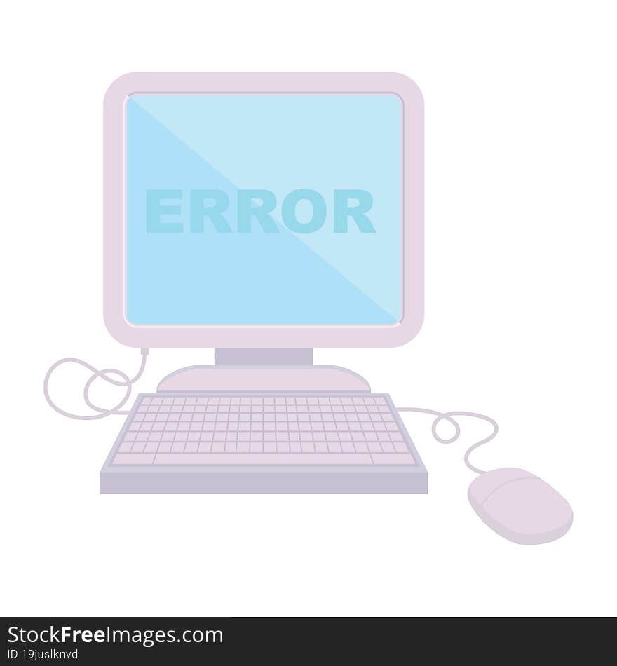 Flat colour illustration of a computer error