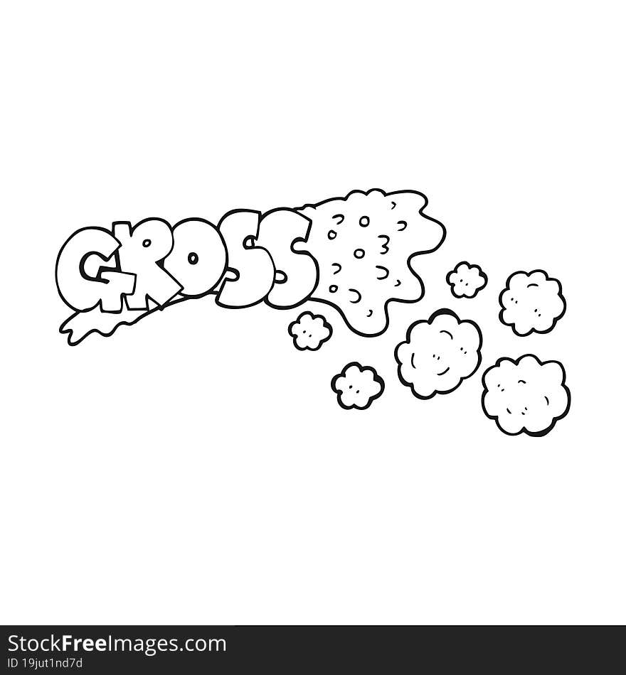 gross black and white cartoon