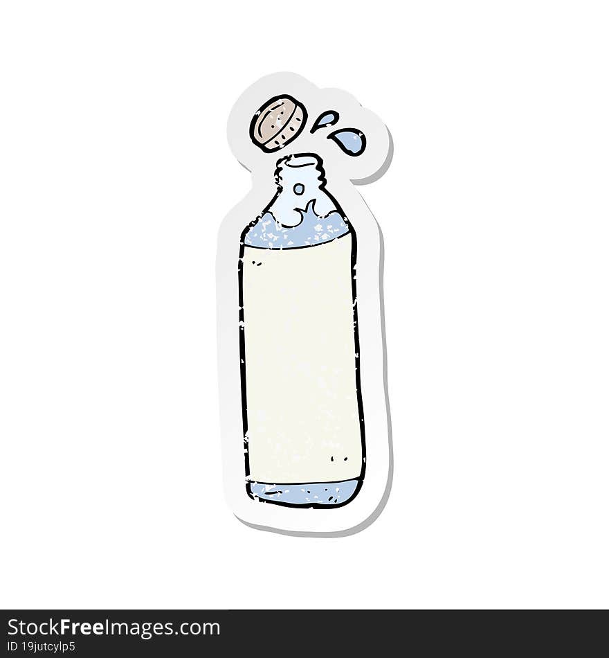 Retro Distressed Sticker Of A Cartoon Water Bottle