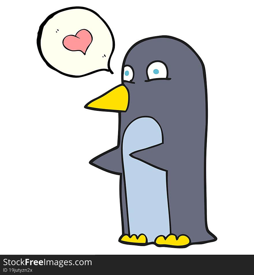 Speech Bubble Cartoon Penguin