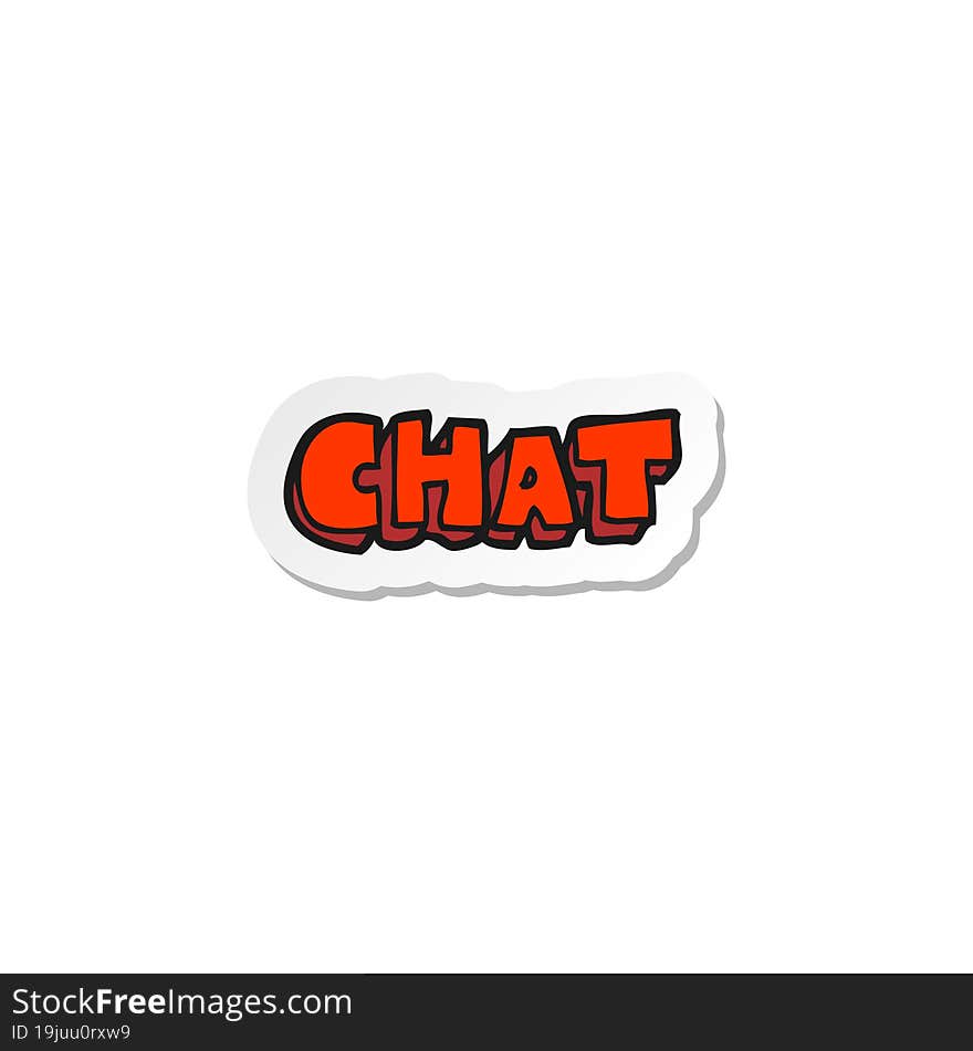sticker of a cartoon chat symbol