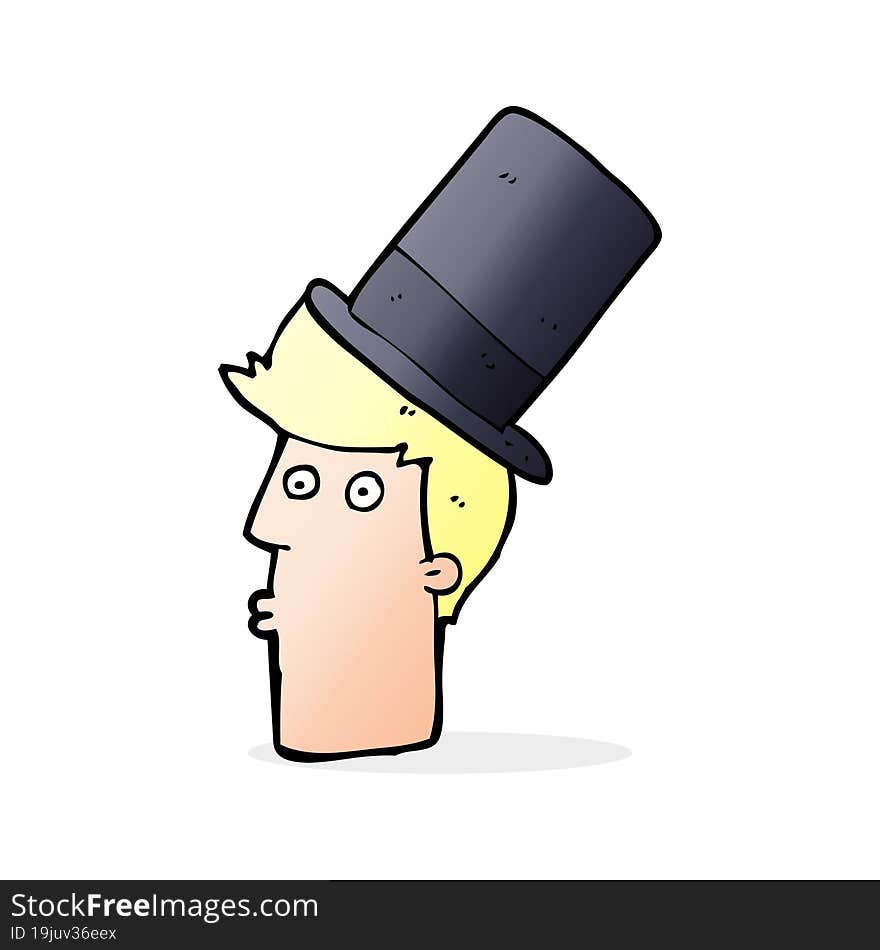 cartoon man wearing top hat