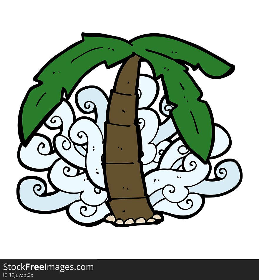 cartoon palm tree symbol