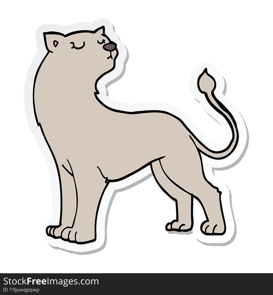 sticker of a cartoon lioness