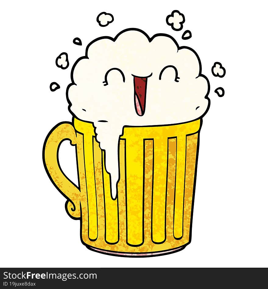 happy cartoon mug of beer. happy cartoon mug of beer