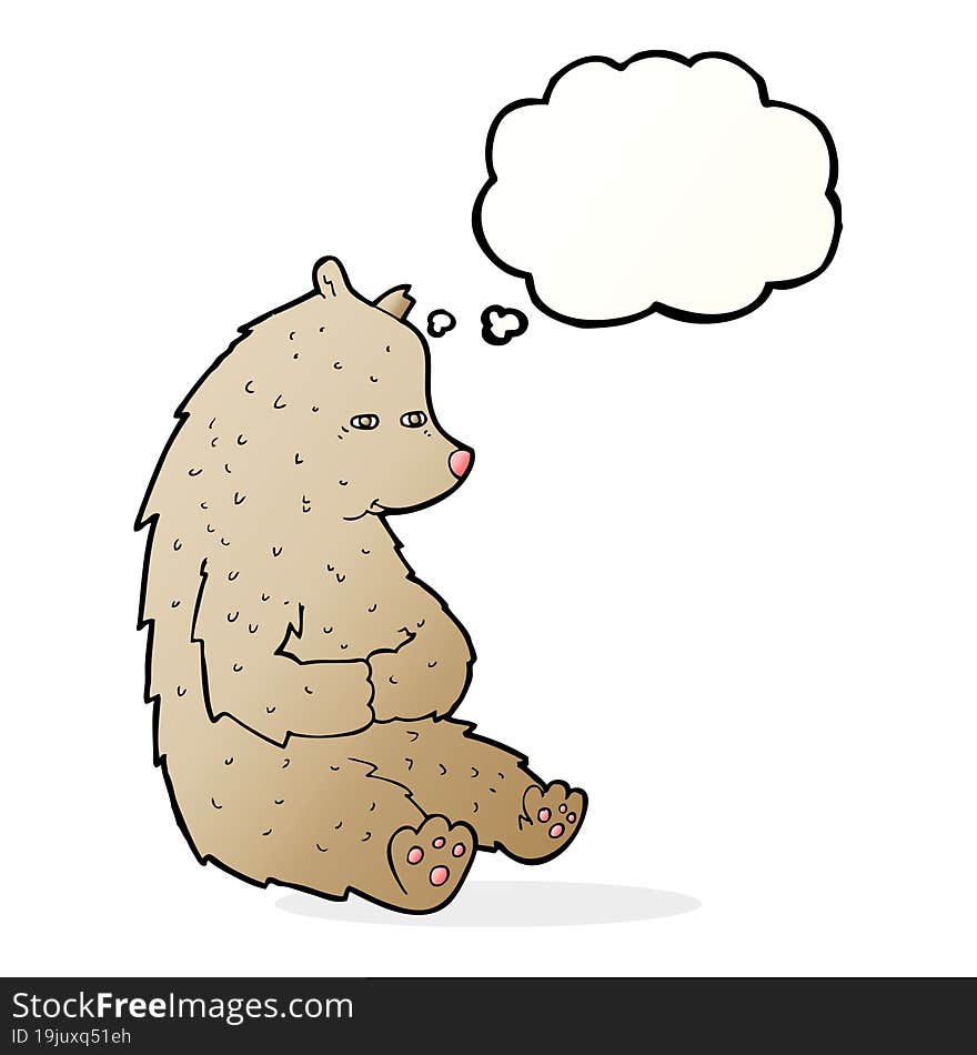 cute cartoon bear with thought bubble