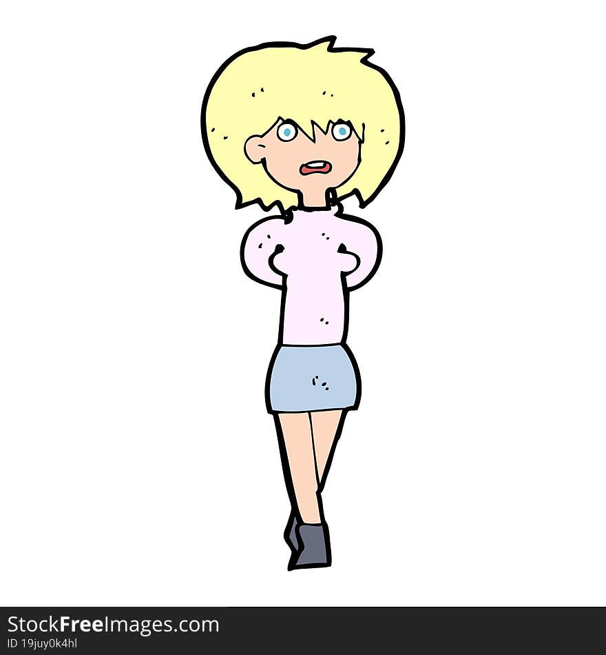 Cartoon Shocked Woman