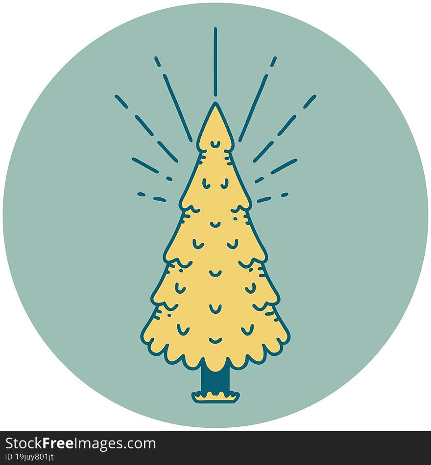 icon of tattoo style pine tree