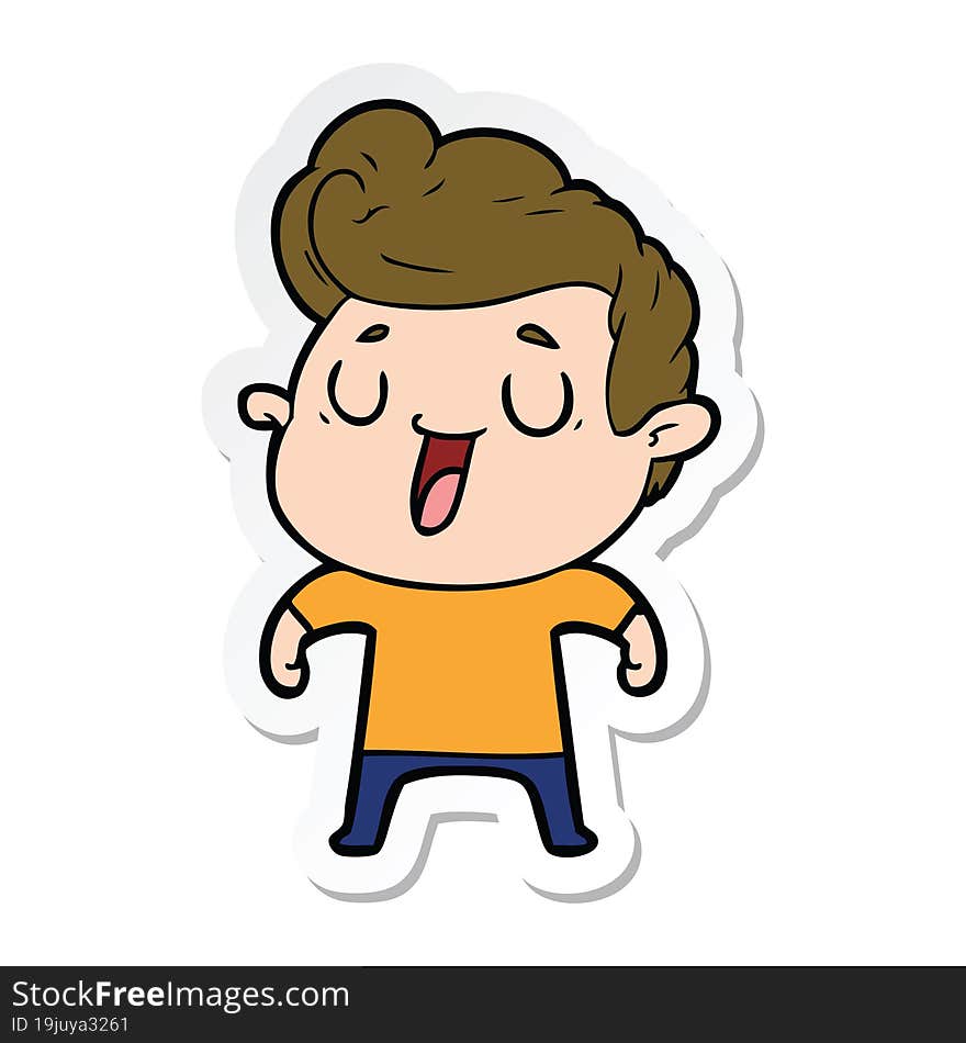 sticker of a happy cartoon man