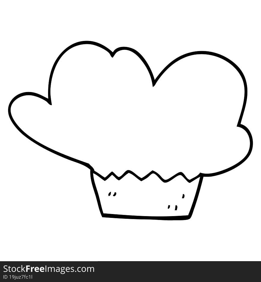 Line Drawing Cartoon Cupcake