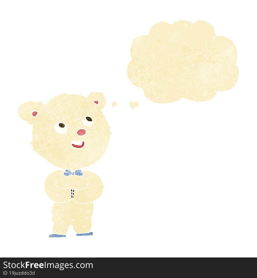 Cartoon Cute Teddy Bear With Thought Bubble