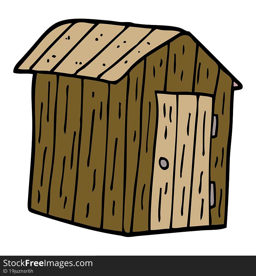 cartoon doodle wood shed