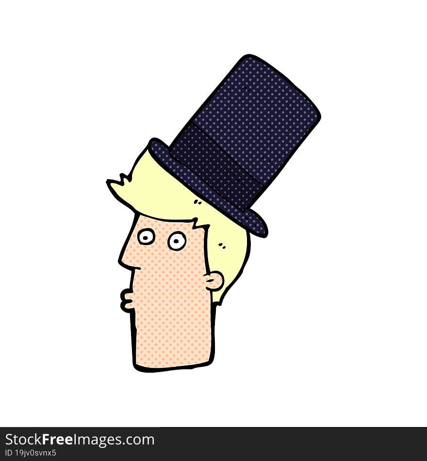 Cartoon Man Wearing Top Hat