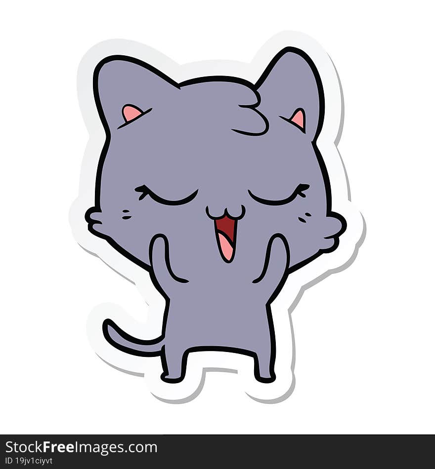 sticker of a cartoon cat