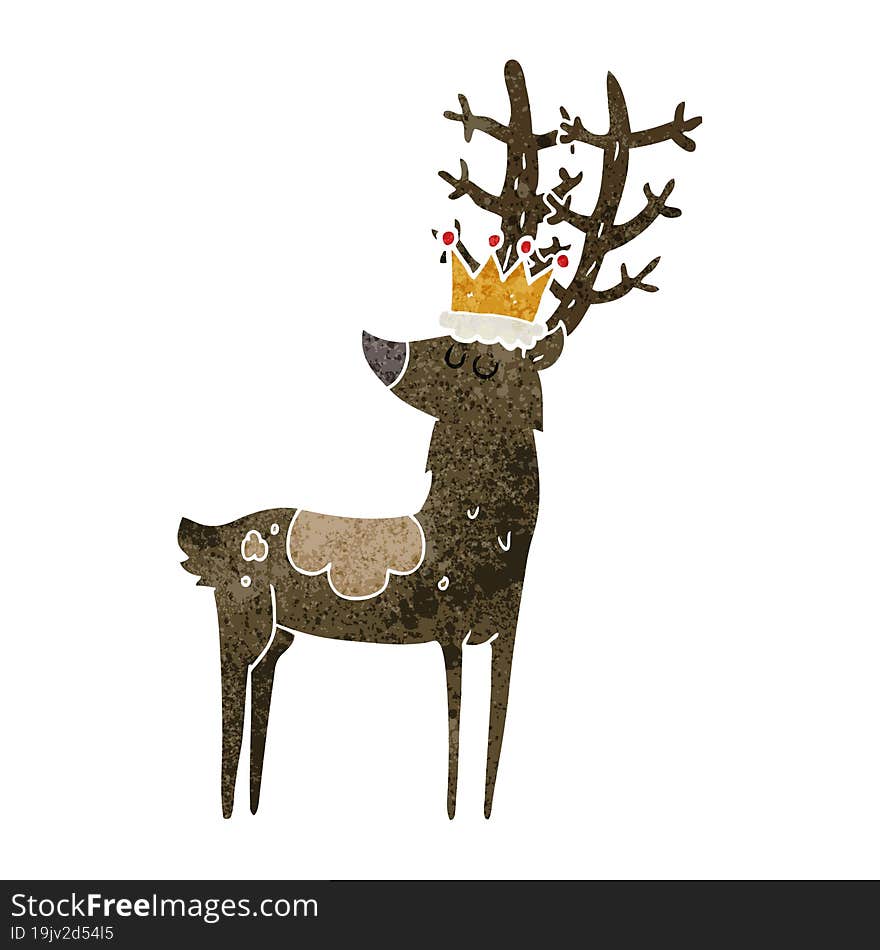 retro cartoon stag king