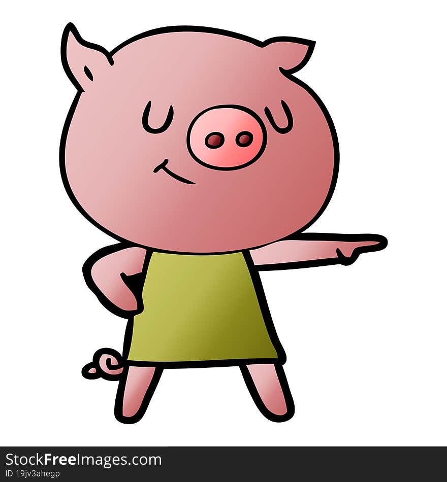 happy cartoon pig. happy cartoon pig