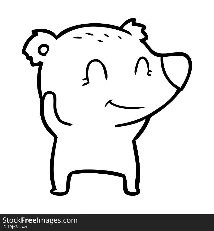 smiling polar bear cartoon. smiling polar bear cartoon